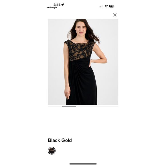 Connected Apparel Size 14 Sparkle Overlay Black Evening Dress Sleeveless Formal - Picture 4 of 15